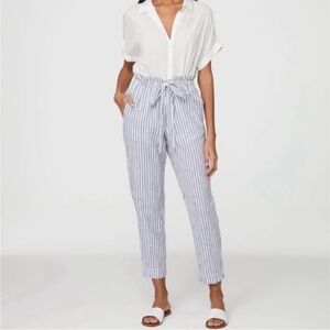 BeachLunchLounge Linen Blend Stripe Pant Small